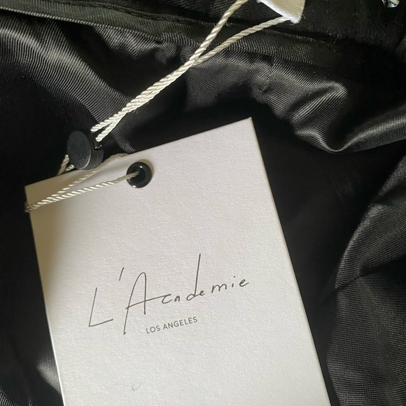 New L'Academie Tweed Office Siren Straight Black Multi Frayed Hem Maxi Skirt S - Picture 3 of 13